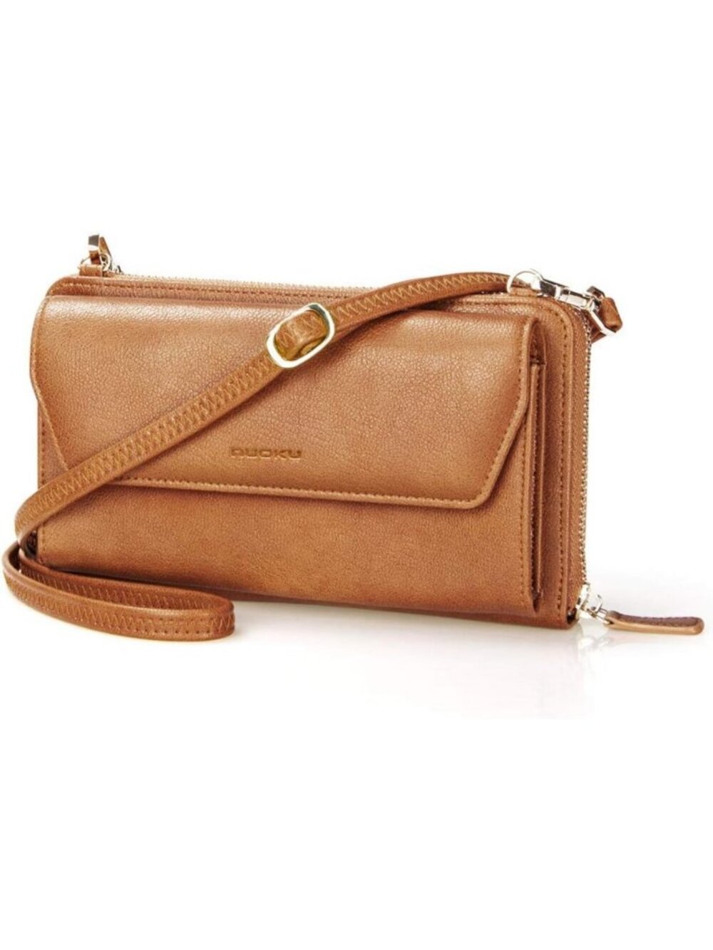 RFID Blocking Women's Wristlet Wallet, Zip-Around Clutch with 2 Straps, Stylish